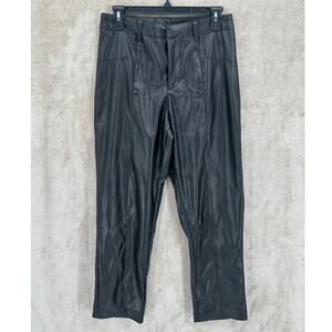 Cavalini Pants Womens Medium Black Vegan Leather Grunge Edgy Baddie Club‎ Sleek